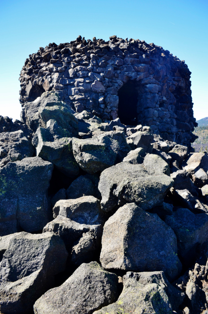 The Dee Wright Observatory structure is an open shelter constructed with lava stone. Source: Ian Smith