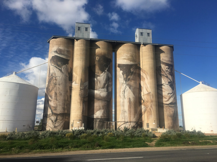 Some of the incredible artwork on the Silo Art Trail. Source: Bev Malzard