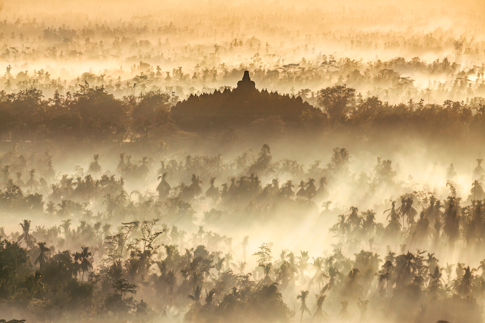 The UNESCO World Heritage-Listed Borobudur Temple at sunrise, on the island of Java, Indonesia. Source: Getty