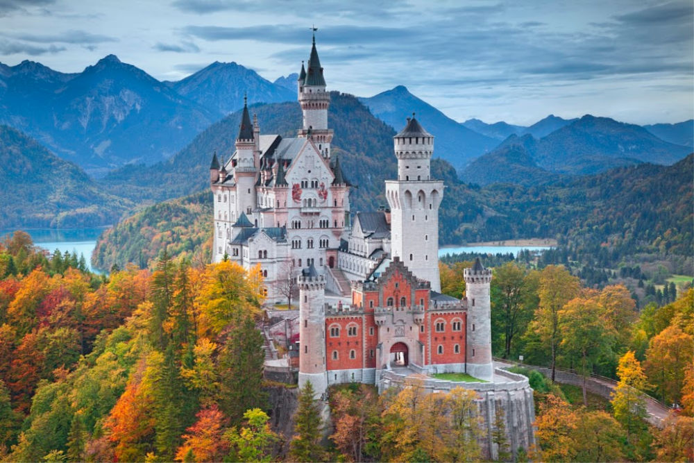 Neuschwanstein Castle in Bavaria, Germany, in autumn. Source: Getty