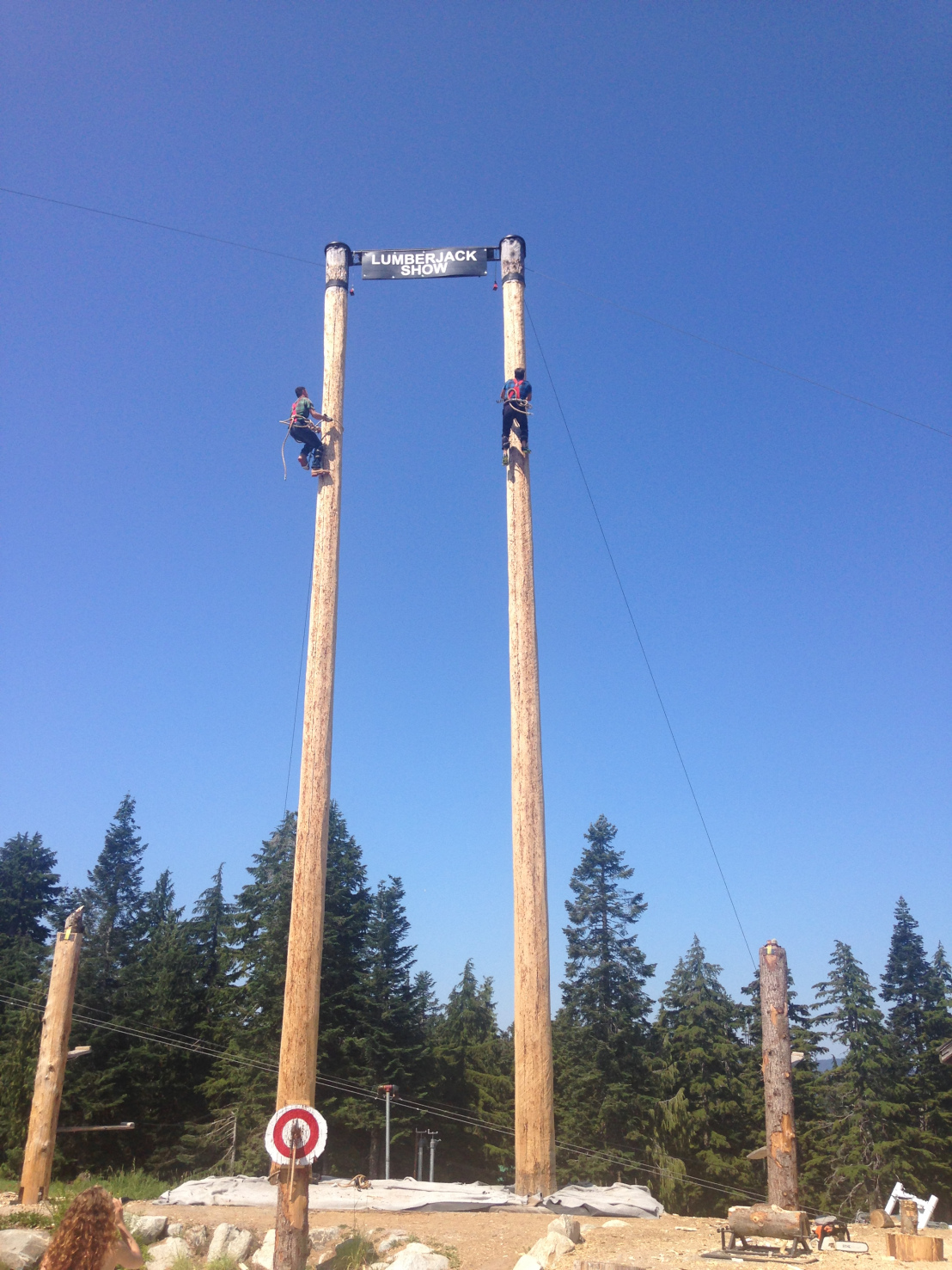 The lumberjacks had scaled those logs in seconds. Source: Meredith Blakeway